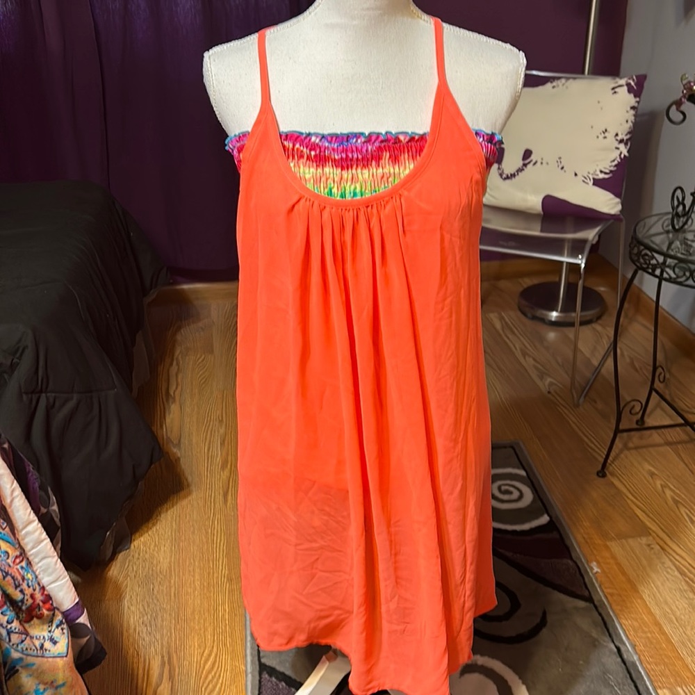Swim cover up, sz M/L, coral
